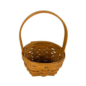 1993 Longaberger May Series Lilly of the Valley Basket Vintage 5.5"RD x 3.75"H